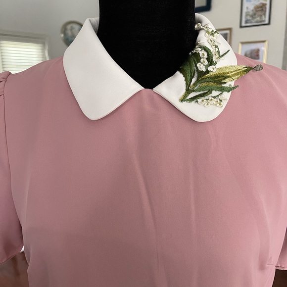 COPY - Red Valentino Blush appliquéd cady dress - Picture 5 of 11